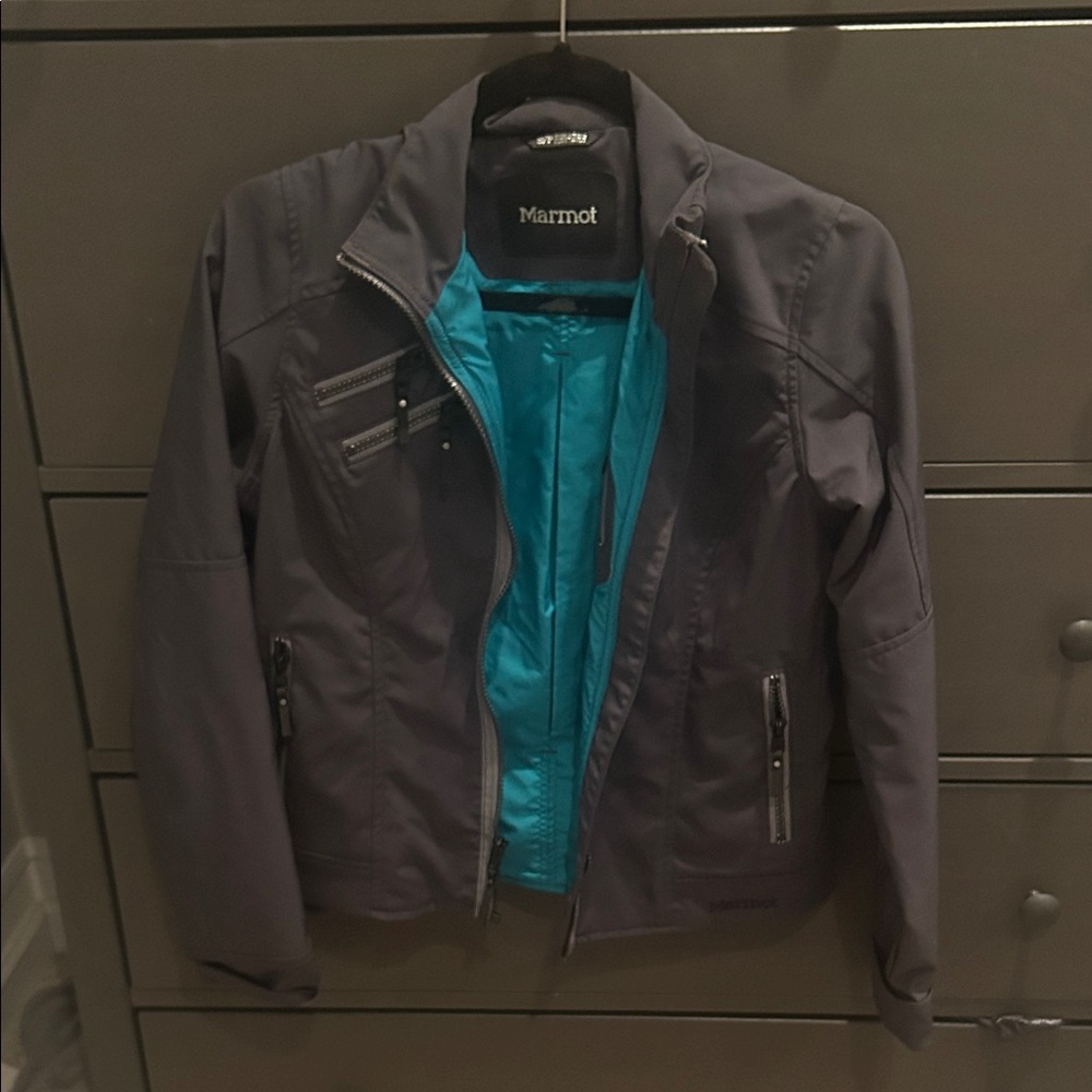 Marmot Women's Charcoal Jacket with Teal Lining